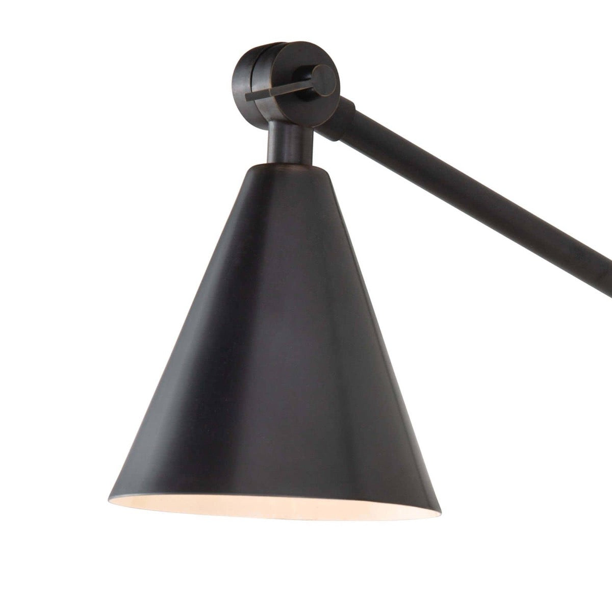 Sal Task Sconce Oil Rubbed Bronze shade. Detail view.