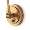 Sal Task Sconce Natural Brass base. Detail view.