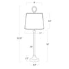 Bimini Buffet Lamp with dimensions. Dimension view.