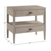 Sam End Table with dimensions. Dimension right angle view.