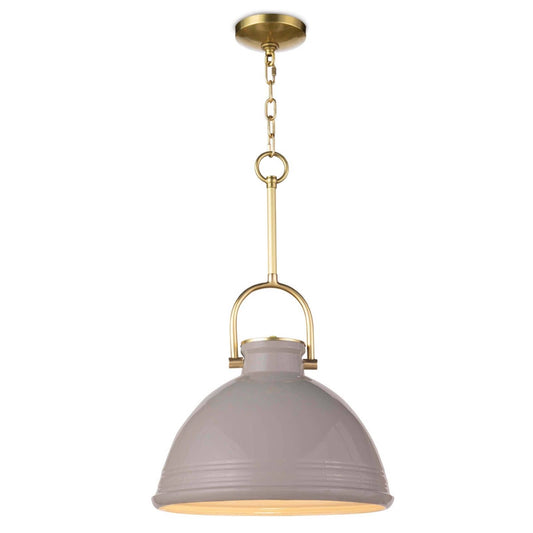 Scarlett Ceramic Pendant - Large Grey. Front view. 