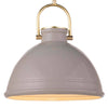 Scarlett Ceramic Pendant - Large shade Grey. Front view. 