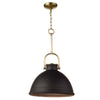 Scarlett Ceramic Pendant - Large Black. Front view. 