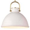 Scarlett Ceramic Pendant - Large shade White. Front view. 