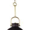 Scarlett Ceramic Pendant - Large upper shade Black. Front view. 