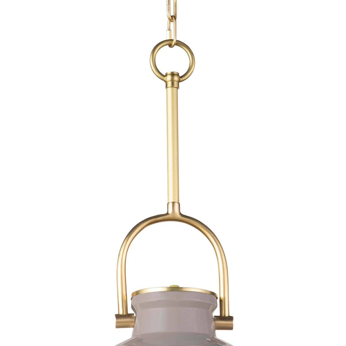 Scarlett Ceramic Pendant - Large upper shade Grey. Front view. 