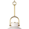Scarlett Ceramic Pendant - Large upper shade White. Front view. 