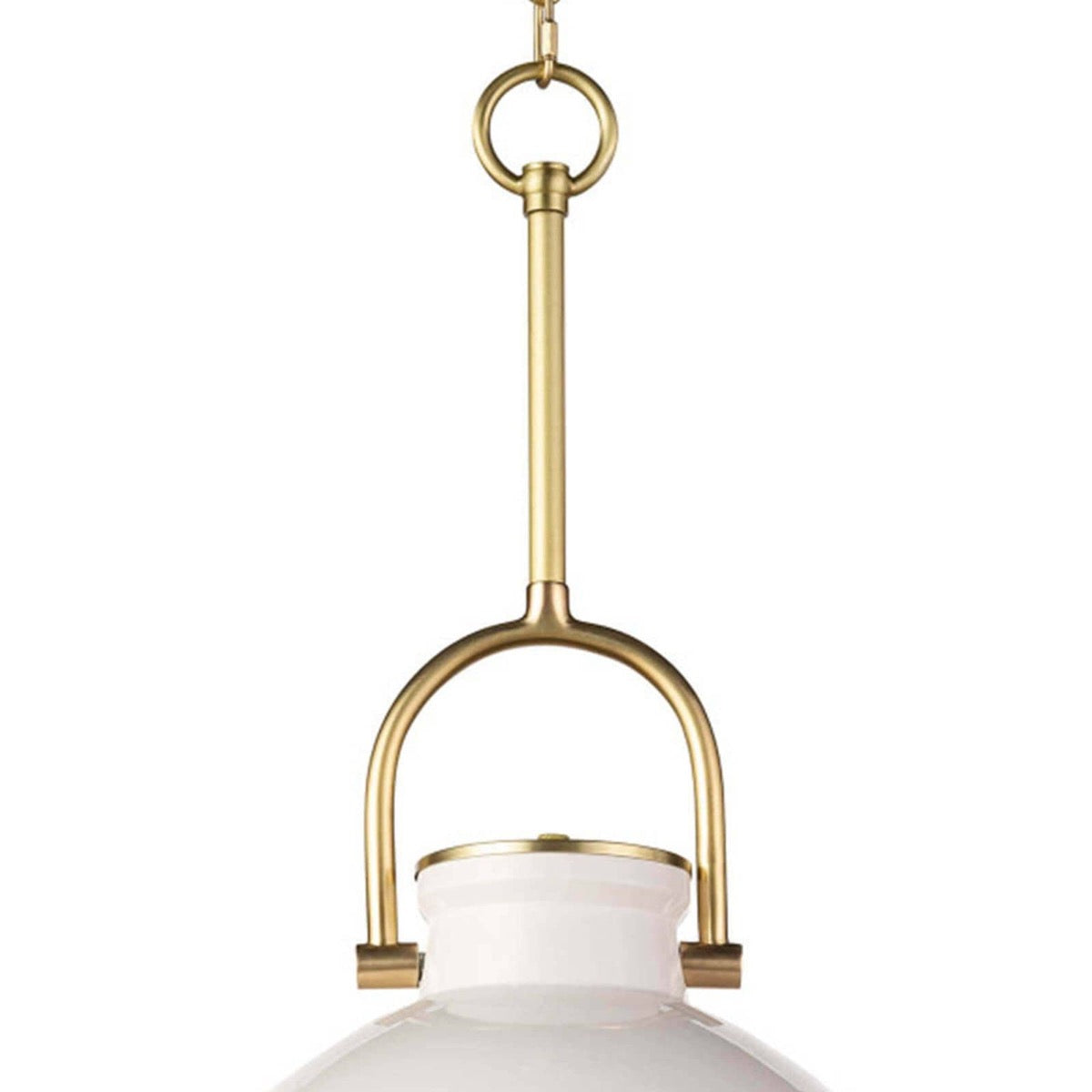 Scarlett Ceramic Pendant - Large upper shade White. Front view. 