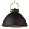 Scarlett Ceramic Pendant - Large shade Black. Front view. 