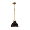 Scarlett Ceramic Pendant - Small Black. Front view. 