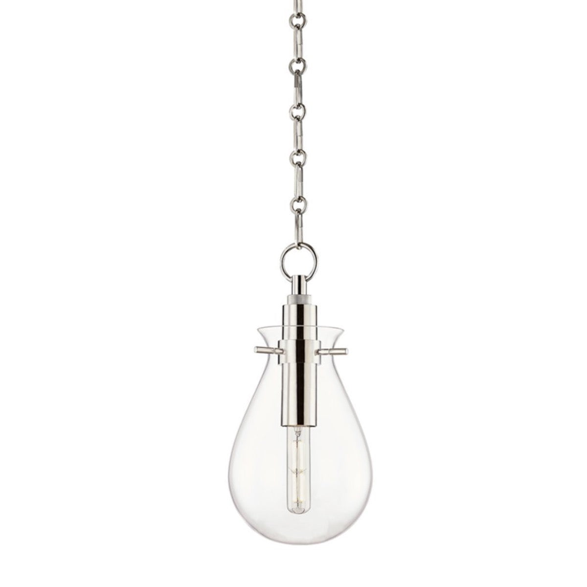 Scarlett Pendant Small Polished Nickel. Front view.