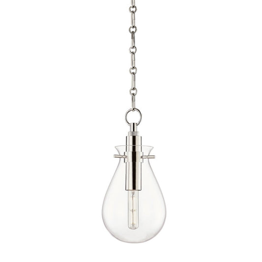Scarlett Pendant Small Polished Nickel. Front view.