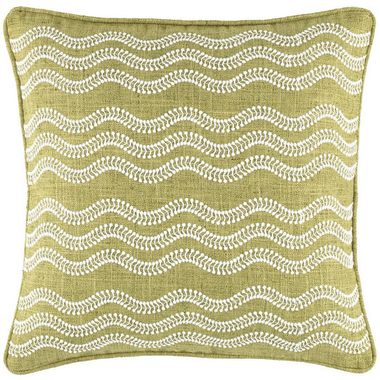 Scout Embroidered Green Indoor/Outdoor Pillow with Insert Pillows 