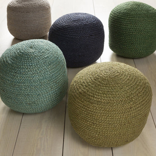 Shore Jute Stool - Flint Grey styled with colourful jute stools. Styled view. 