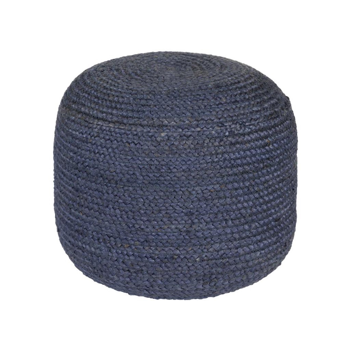 Shore Jute Stool - Navy. Front view. 