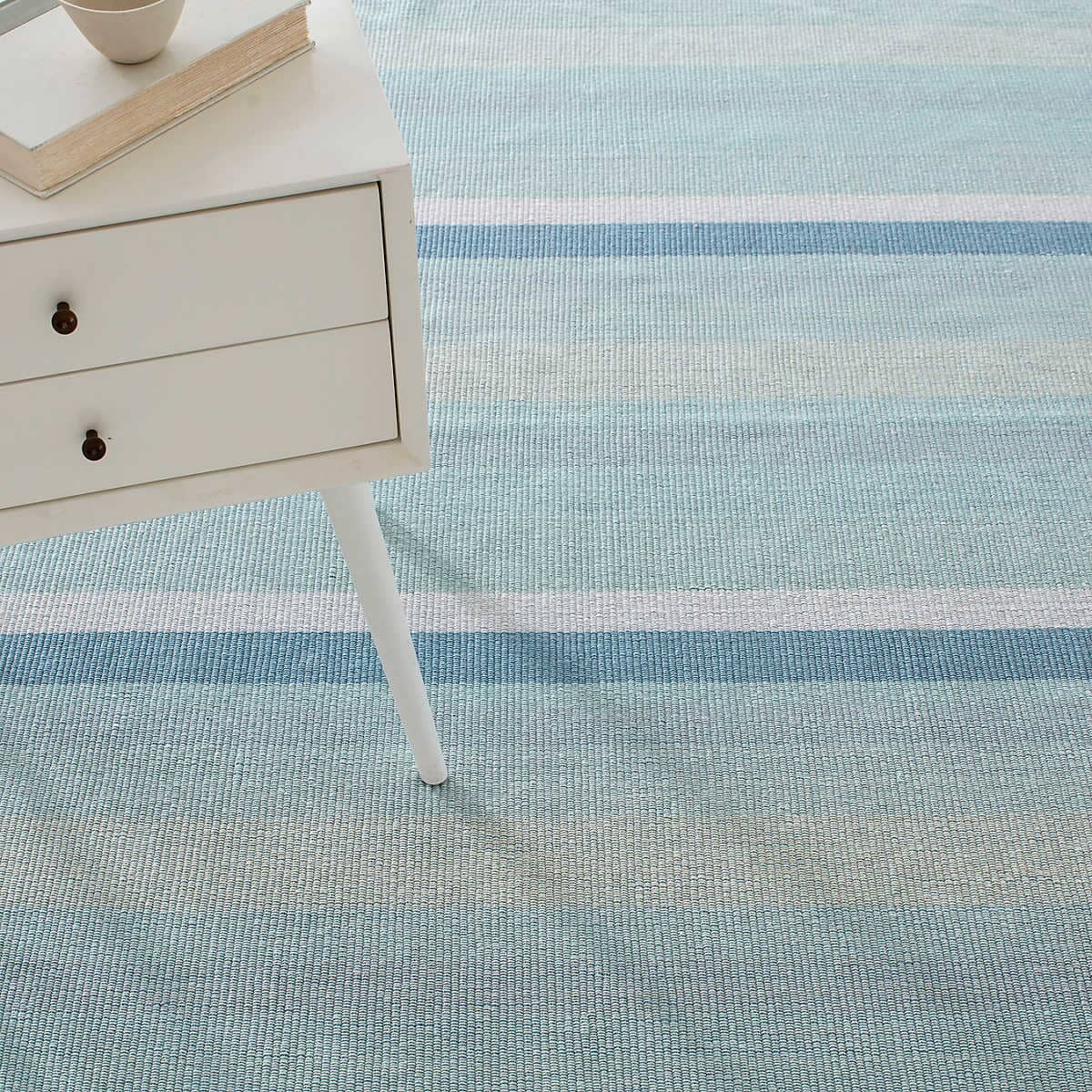Shore Stripe Woven Cotton Rug Rugs 