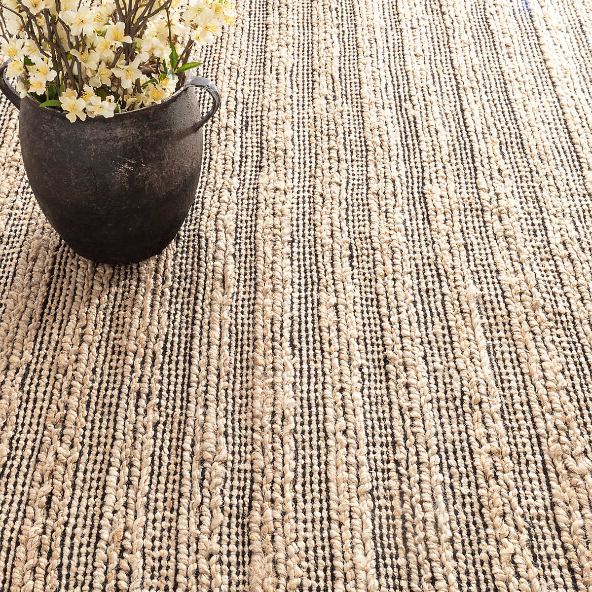 Simba Black Woven Jute Rug RUGS 