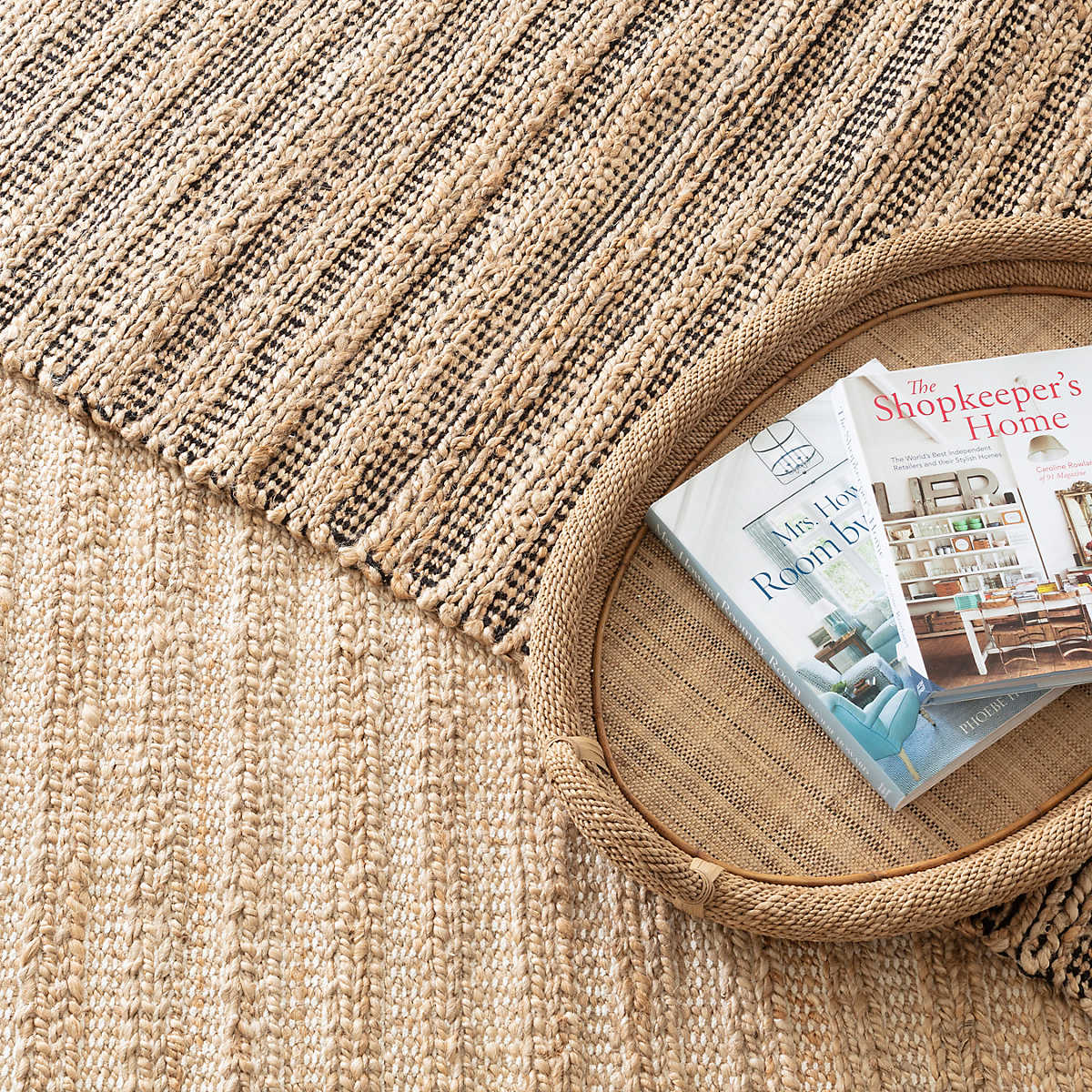 Simba Black Woven Jute Rug RUGS 