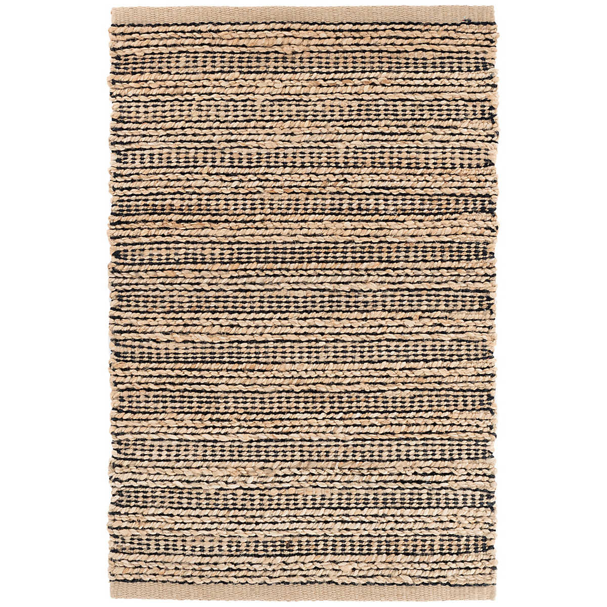 Simba Black Woven Jute Rug RUGS 