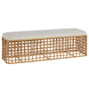 Sira Rattan Bench. Right angle view.