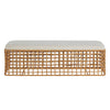 Sira Rattan Bench. Front view.