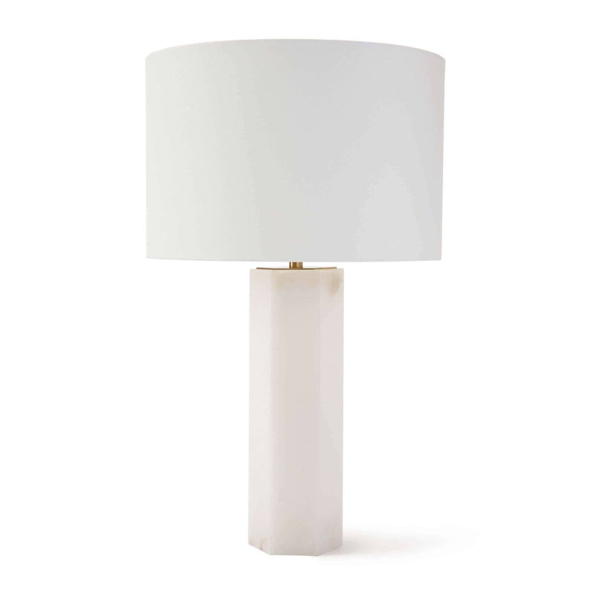 Stella Alabaster Table Lamp. Front view.