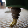 Stephen Sofa caster foot. Close-up detail view.