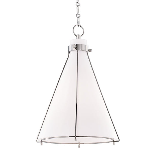 Stoneridge Pendant Polished Nickel. Front view.