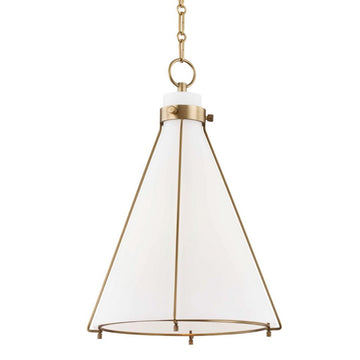 Stoneridge Pendant Aged Brass. Front view.