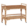 Tanner Rattan Bar Cart. Right angle view.