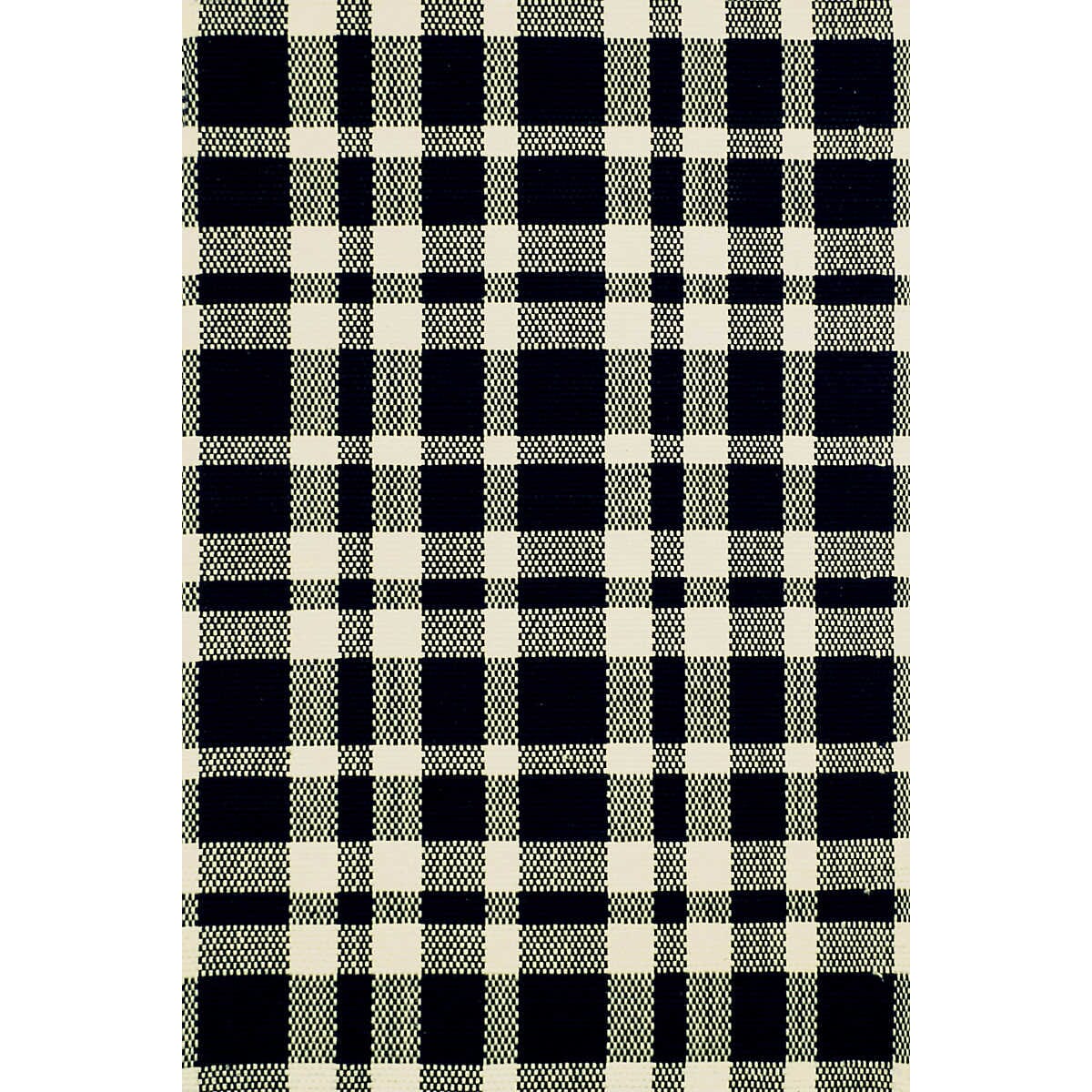 Tattersall Black/Ecru Woven Cotton Rug Rugs 