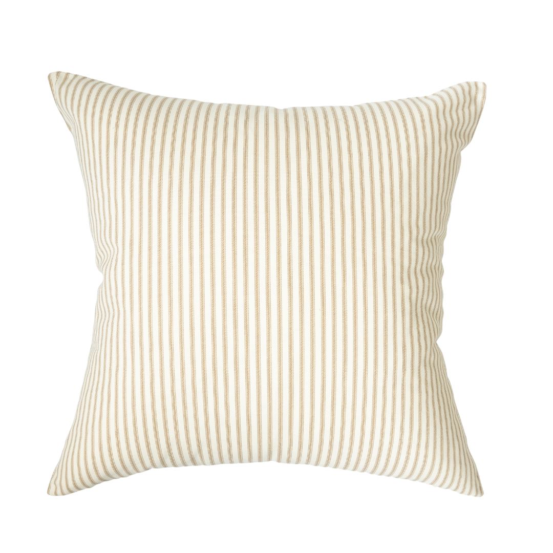 Ticking Stripe Pillow - Cocoa 20" Pillows 