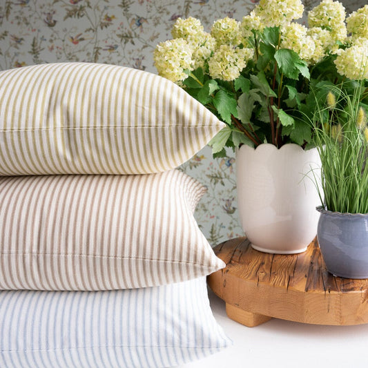 Ticking Stripe Pillow - Grass 20" Pillows 