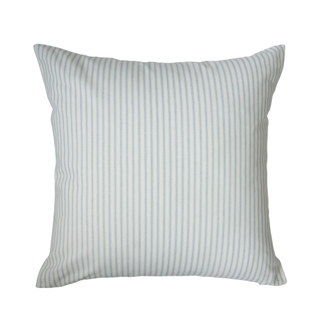 Ticking Stripe Pillow - Sky 20" Pillows 