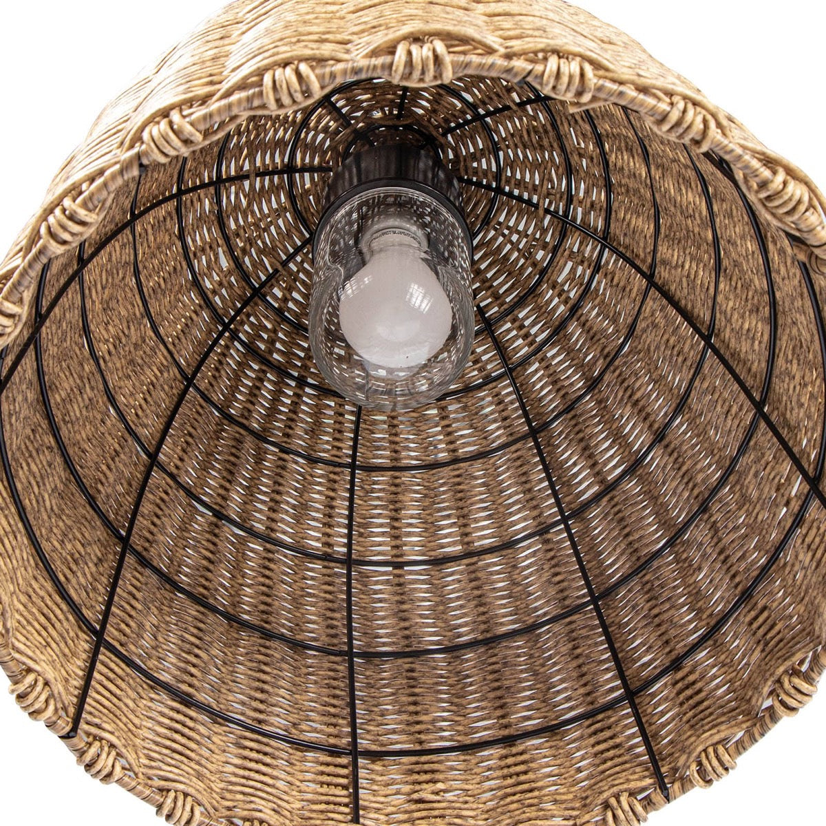 Beehive Outdoor Pendant - Small. Bottom up view.
