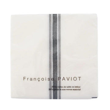 Torchon Grey - Paviot Dinner Napkins. Front view.