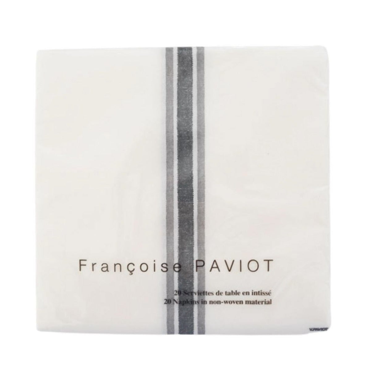 Torchon Grey - Paviot Dinner Napkins. Front view.