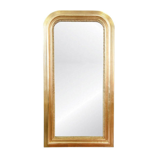 Waverly Floor Mirror Gold Leaf. Front view.