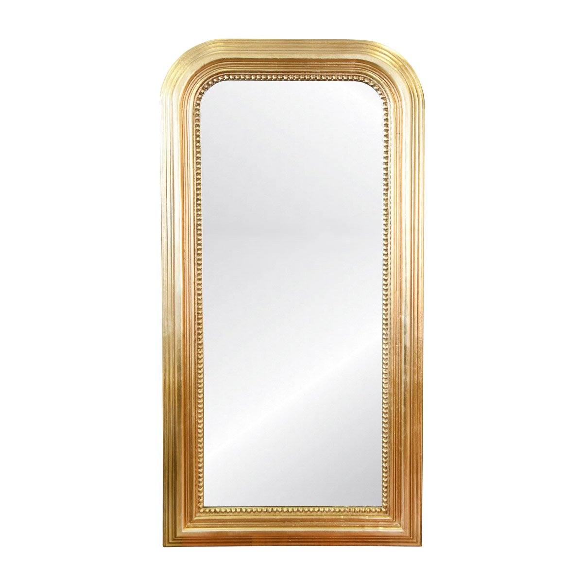 Waverly Floor Mirror Gold Leaf. Front view.