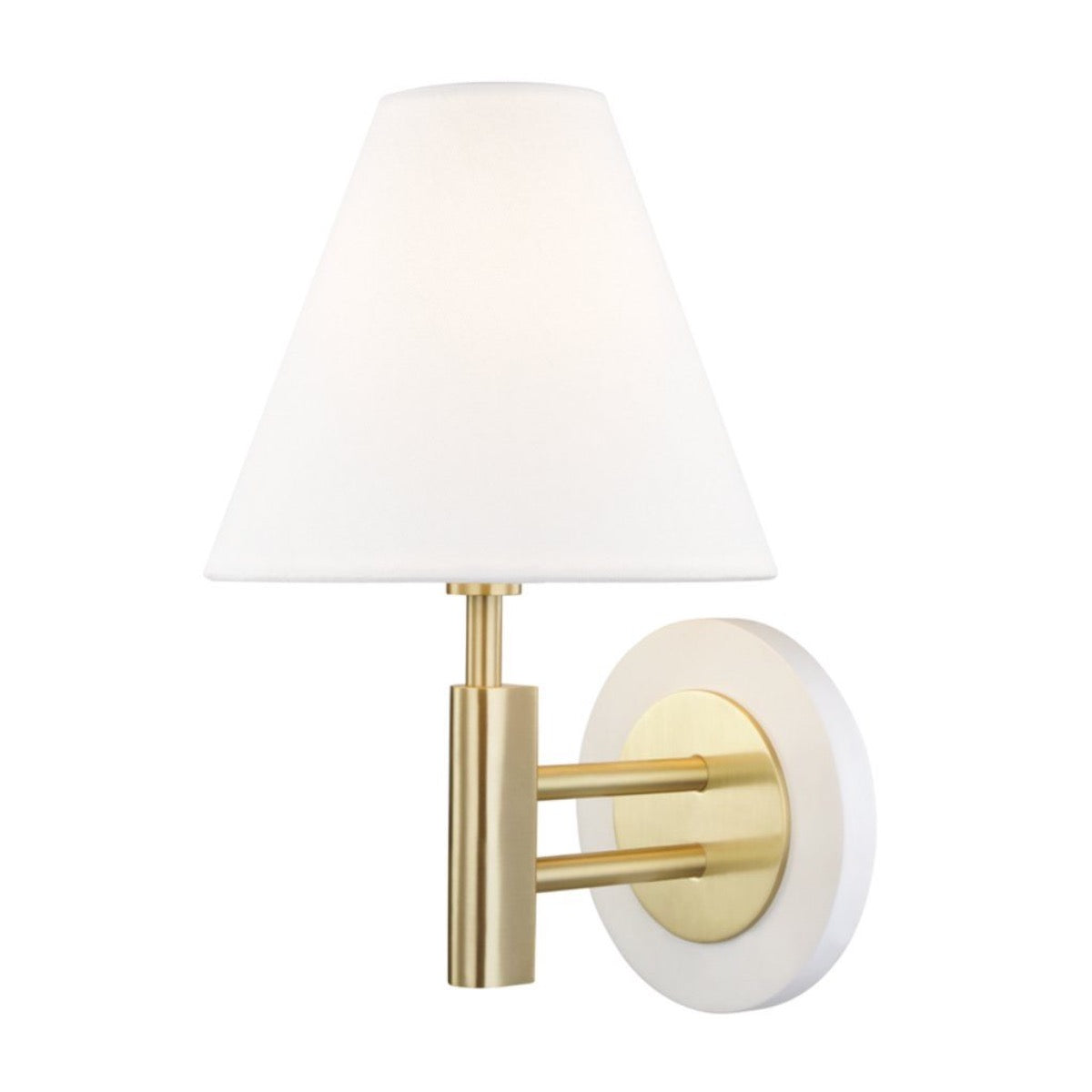 Western Sconce Aged Brass/Soft White. Left angle view.