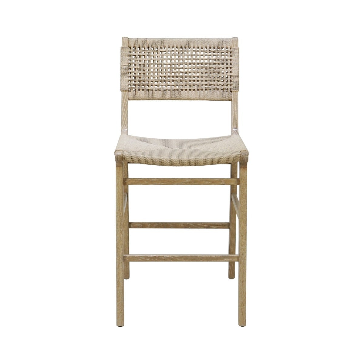 Munro Counter Stool Cerused Oak. Front view.