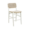 Munro Counter Stool Matte White Lacquer. Right angle view.
