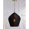 Georgian Pendant styled again a textured white wall. Styled view.