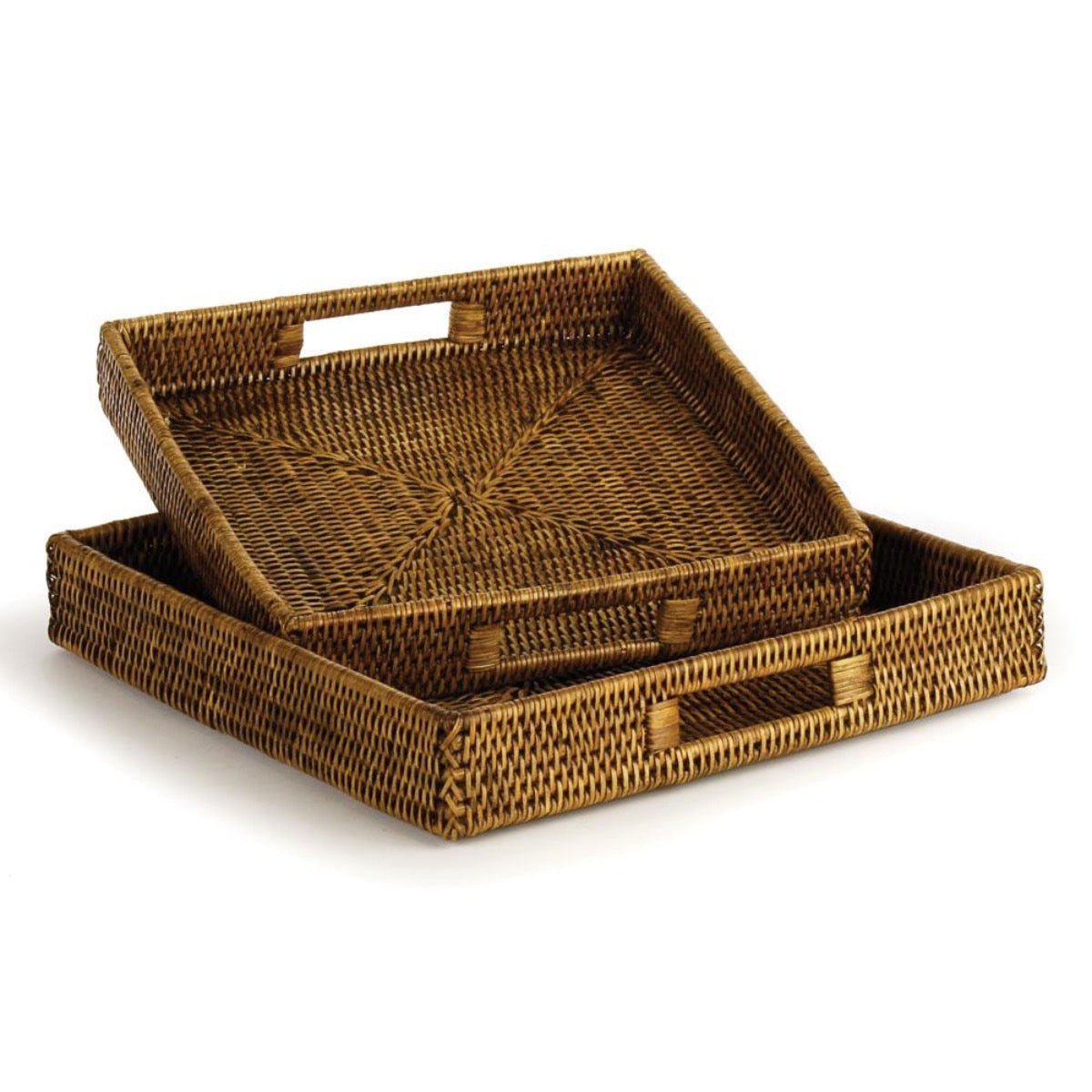 Wilmot Rattan Tray. Front view.