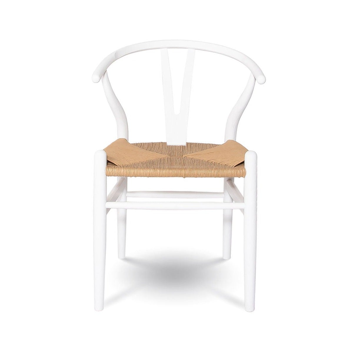 Wishbone Dining Chair Blonde. Front view. 