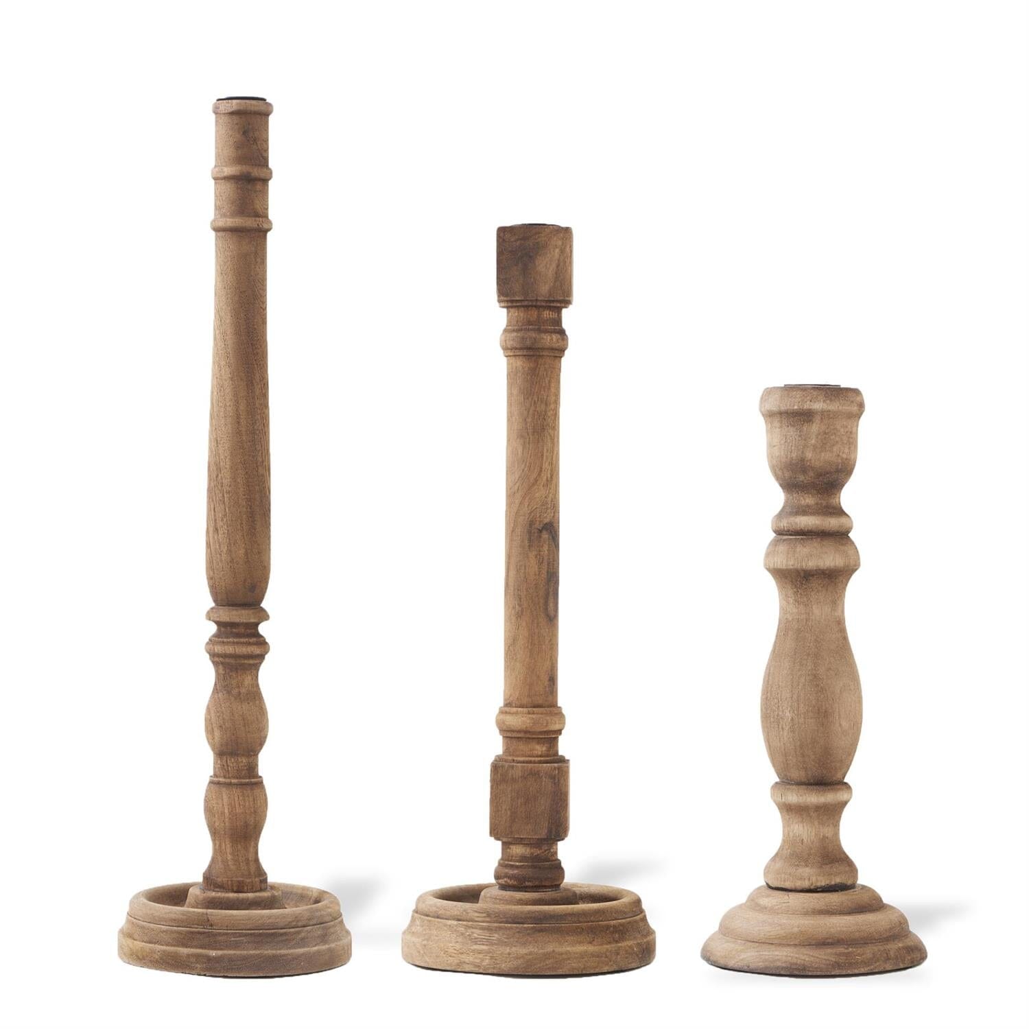 Wood Taper Candlesticks Objects & Accents 